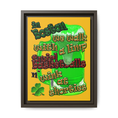 celtics logo - framed canvas art (yellow)
