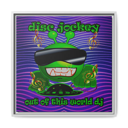 disc jockey - framed canvas art (purple wave)