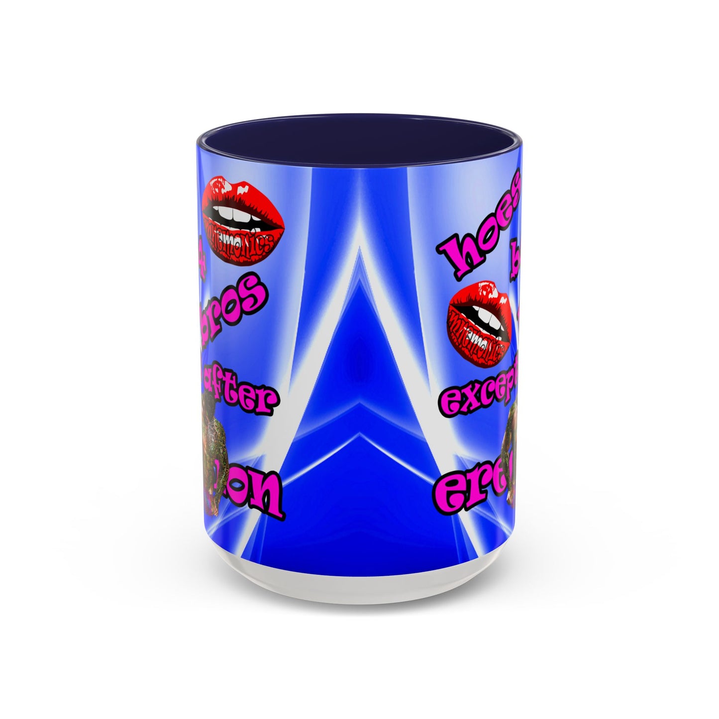 hoes b4 bros - Accent Mug (blue-white wave)