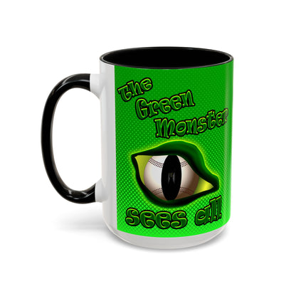 green monster - Accent Mug (logo green)