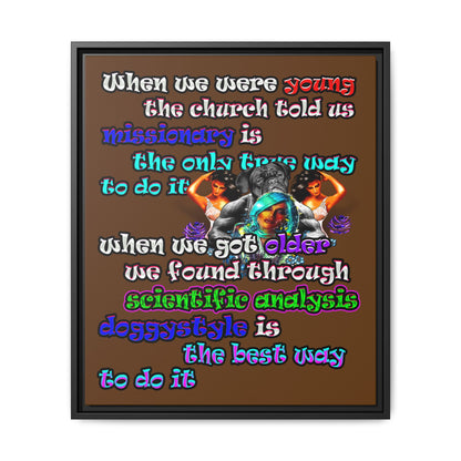 doggystyle - framed canvas art (brown)