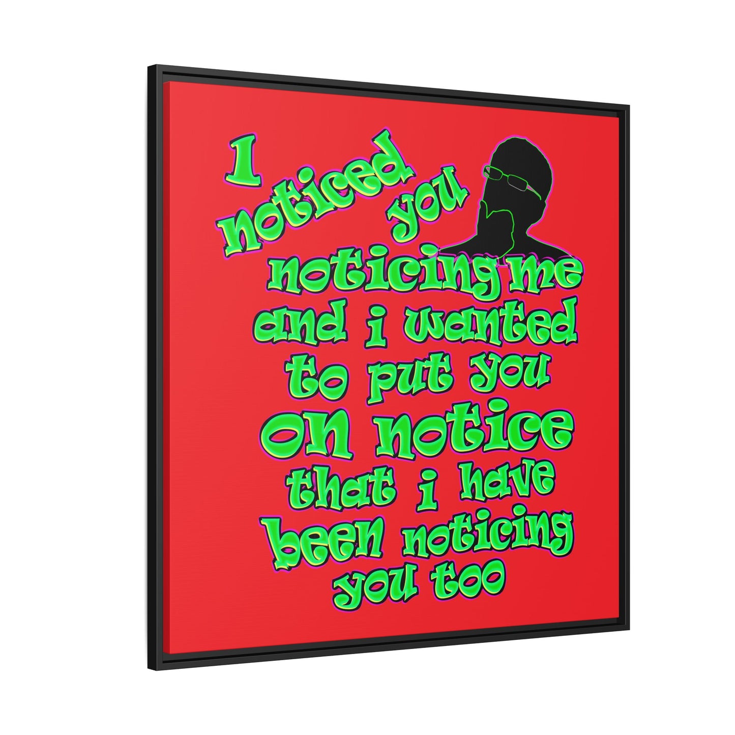 noticed you noticing - framed canvas art (red)