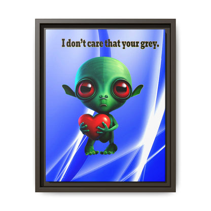 I don't care that your grey - framed canvas art (blue-white wave)