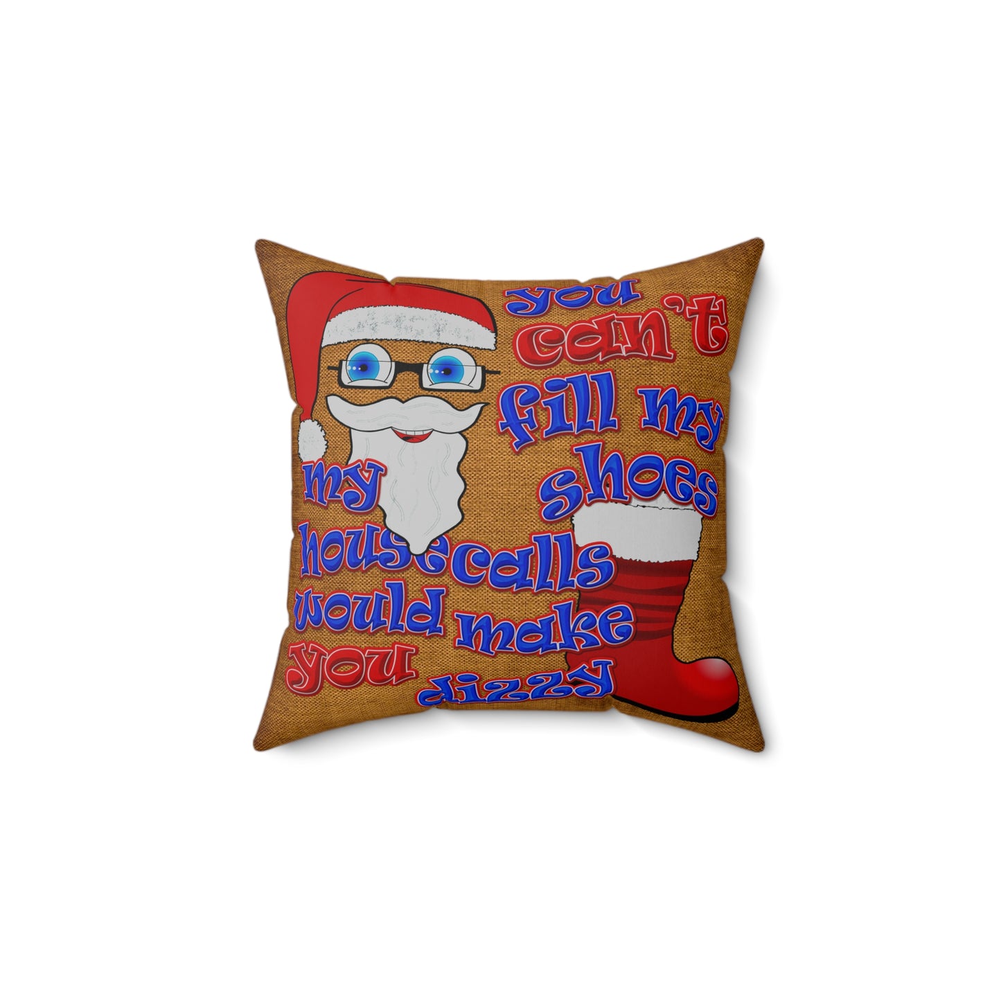 santa's shoes - Spun Polyester Square Pillow - (brown papyrus)