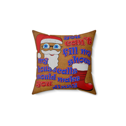 santa's shoes - Spun Polyester Square Pillow - (brown papyrus)