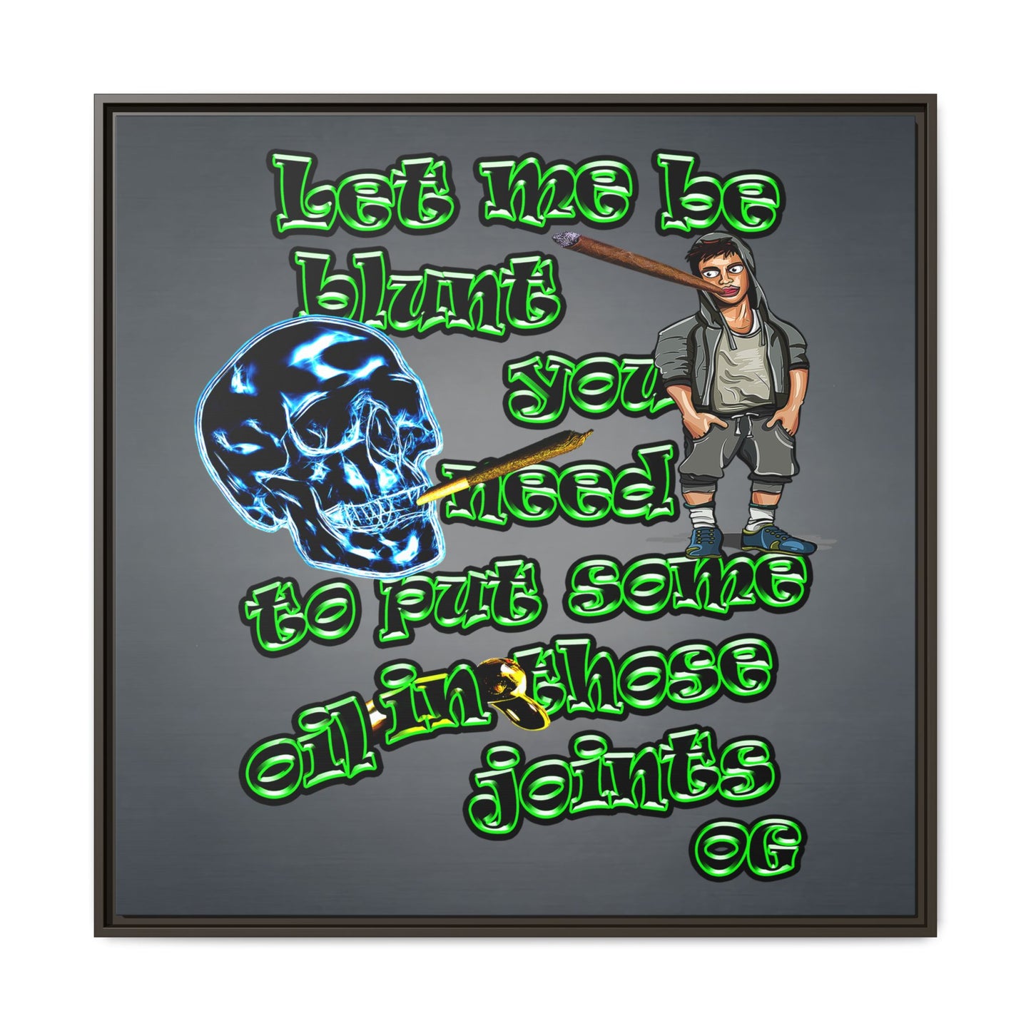 og - framed canvas art (grey-light grey)
