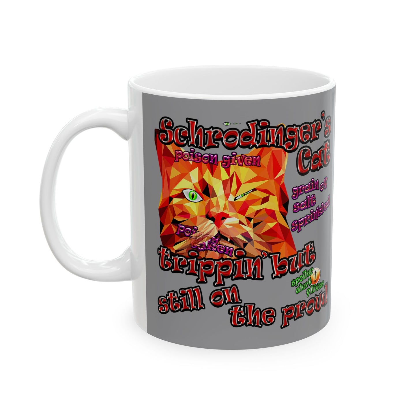 schrodinger's cat - White Mug (grey)