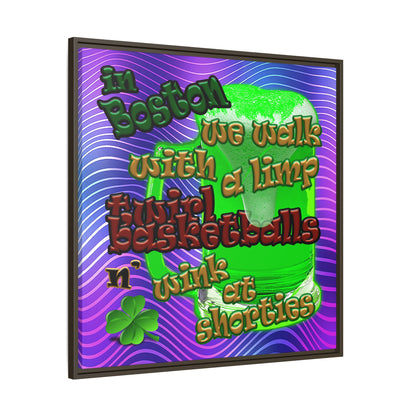 celtics logo - framed canvas art (purple wave)