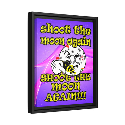 shoot the moon again - framed canvas art (purple-pink wave)