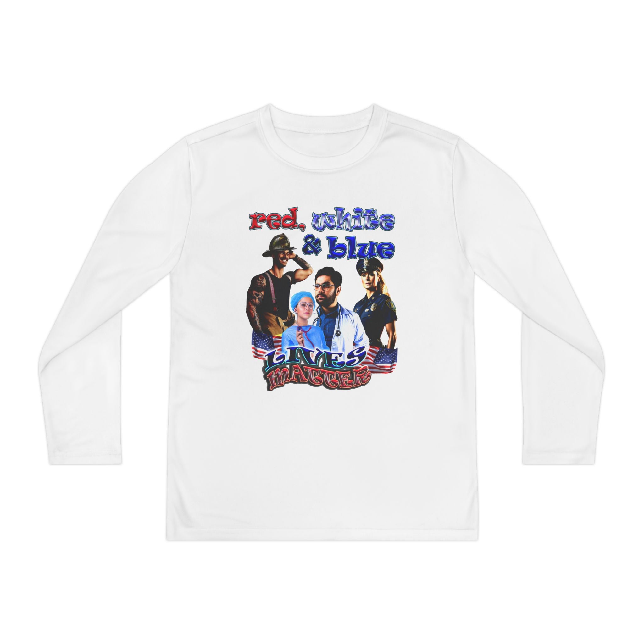 rw&b lives matter - Youth Long Sleeve Competitor Tee