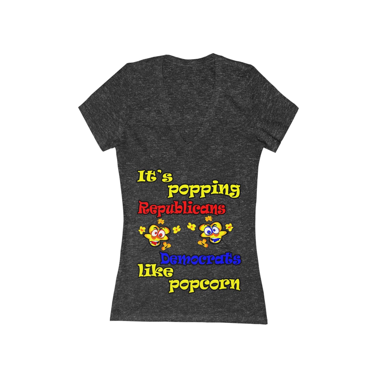 popping like popcorn - Women's Jersey Short Sleeve Deep V-Neck Tee
