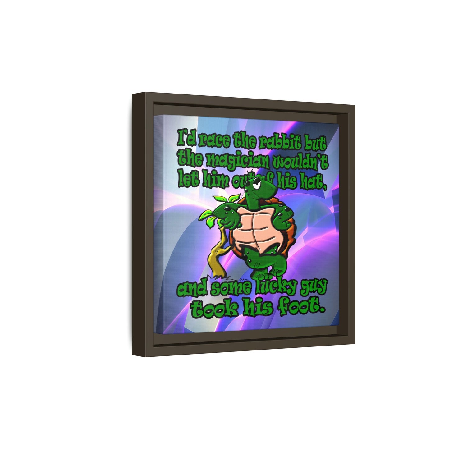 turtle race - framed canvas art (grey-pink wave)