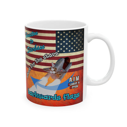 shoot for the stars - White Mug (burnt orange)