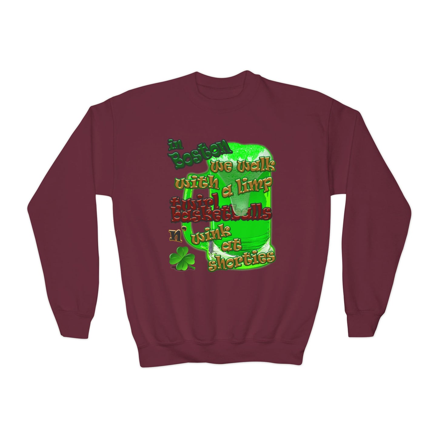 celtics logo - Youth Crewneck Sweatshirt