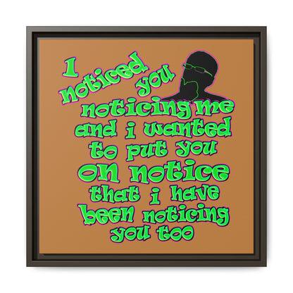 noticed you noticing - framed canvas art (light brown)