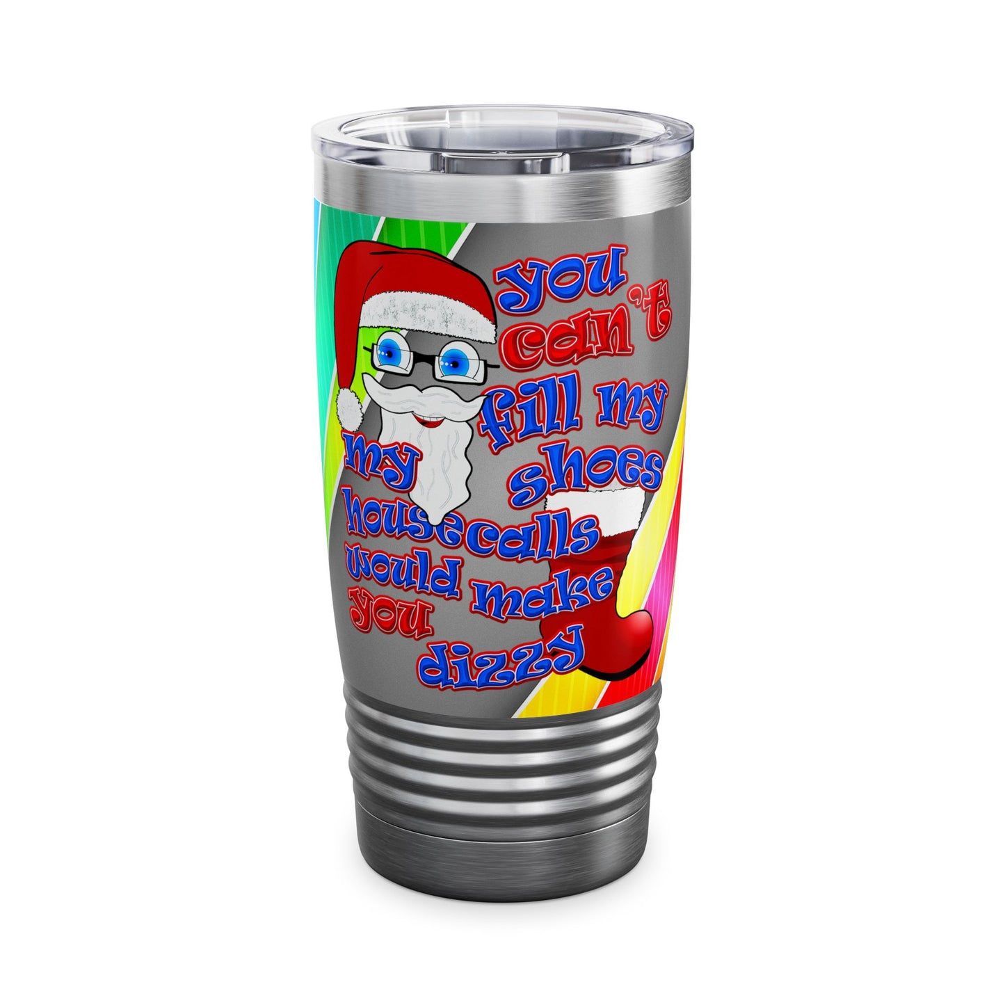santa's shoes - Ringneck Tumbler, 20oz (rainbow split)
