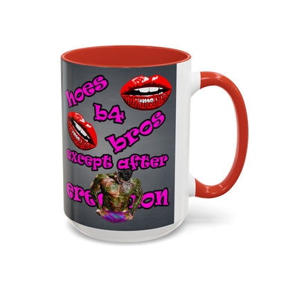 hoes b4 bros - Accent Mug (grey-light grey)