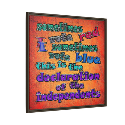 declaration of the independents - framed canvas art (burnt orange)