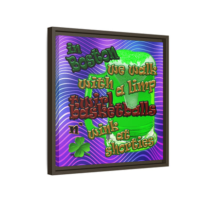 celtics logo - framed canvas art (purple wave)