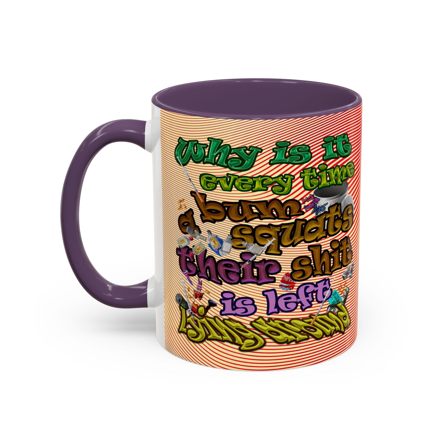 the bum's shit - Accent Mug (yellow-orange wave)