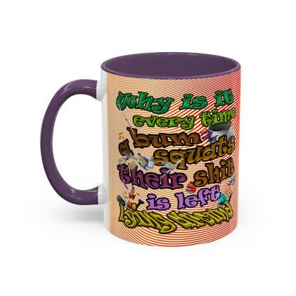 the bum's shit - Accent Mug (yellow-orange wave)