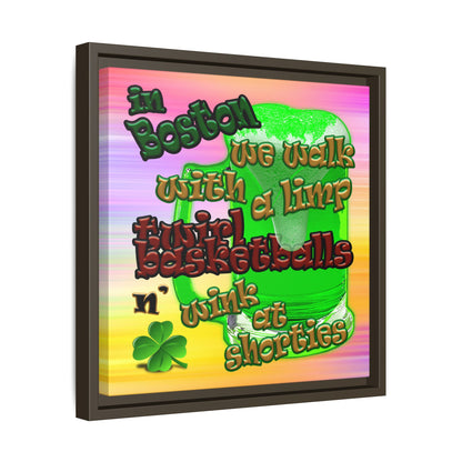 celtics logo - framed canvas art (color blur)