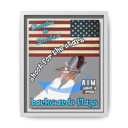 shoot for the stars - framed canvas art (grey)
