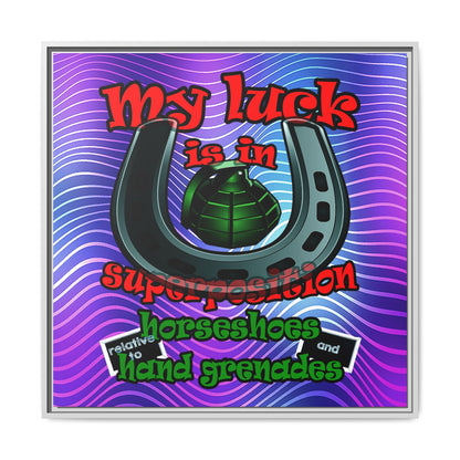 my luck - framed canvas art (purple wave)
