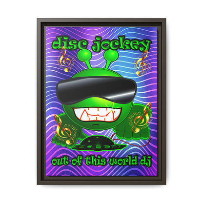 disc jockey - framed canvas art (purple wave)