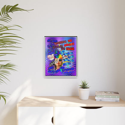 drop the beat - framed canvas art (purple wave)