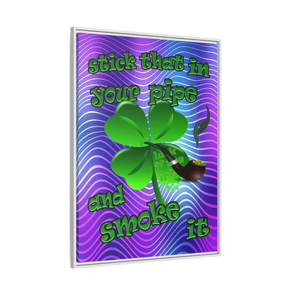 stick that in your pipe and smoke it - framed canvas art (purple wave)