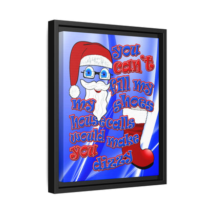 santa's shoes - framed canvas art (blue-white wave)