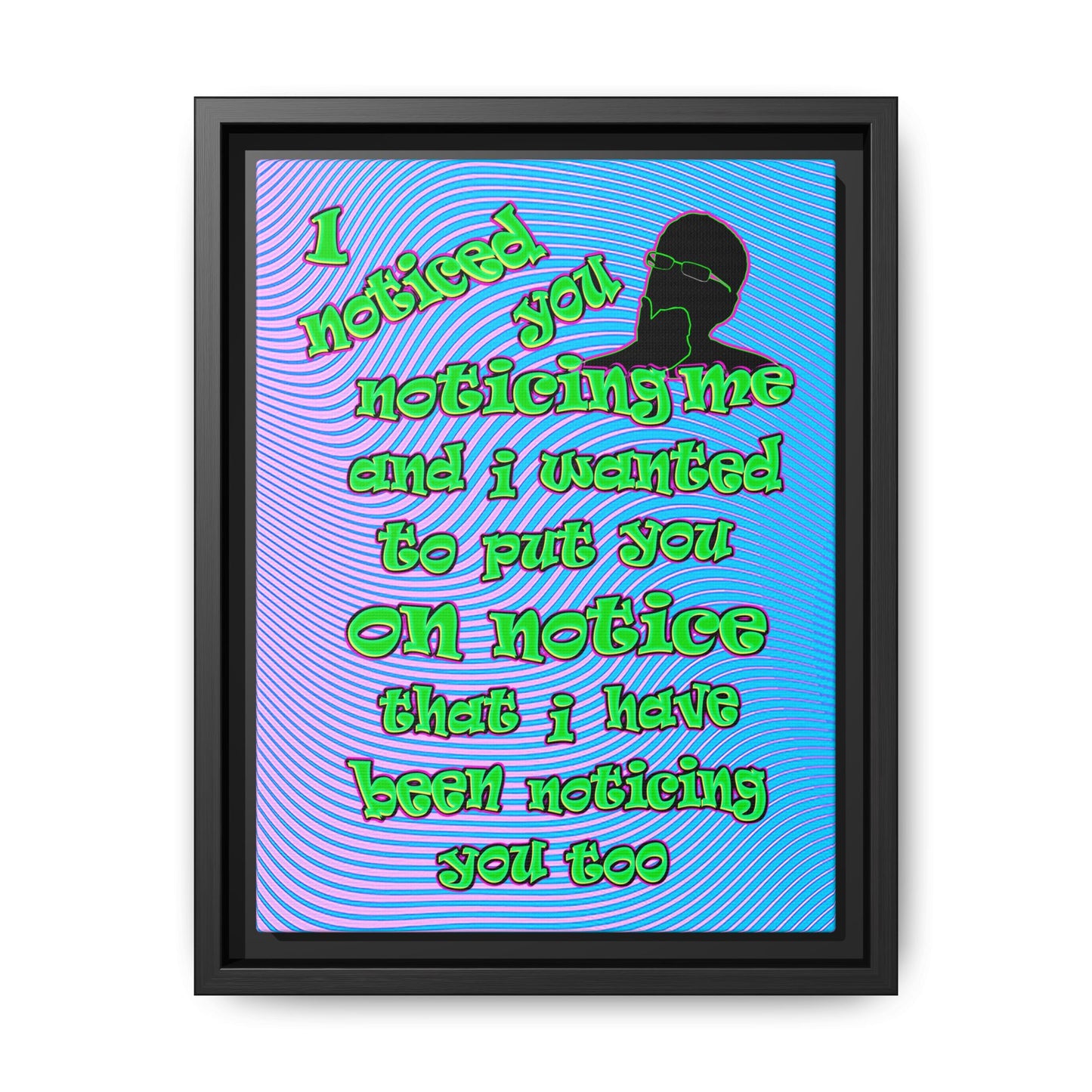 noticed you noticing - framed canvas art (light blue-purple wave)