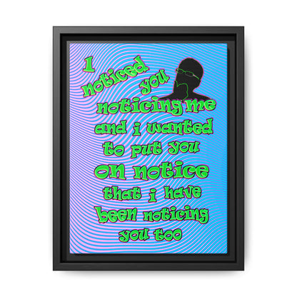 noticed you noticing - framed canvas art (light blue-purple wave)