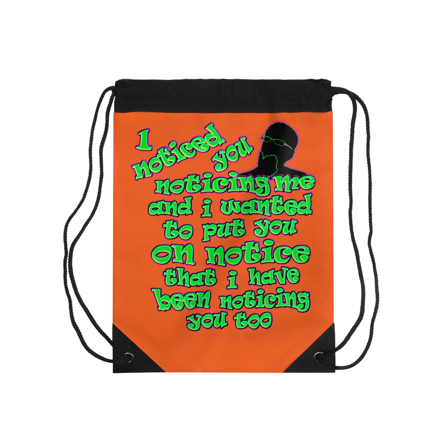 noticed you noticing - Drawstring Bag (orange)