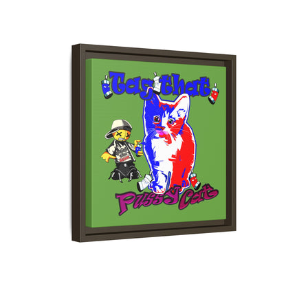 tag that - framed canvas art (green)