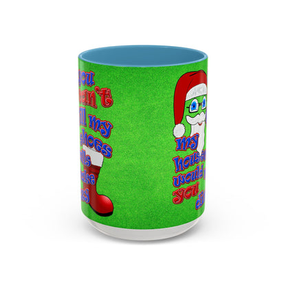 santa's shoes - Accent Mug (green turf)