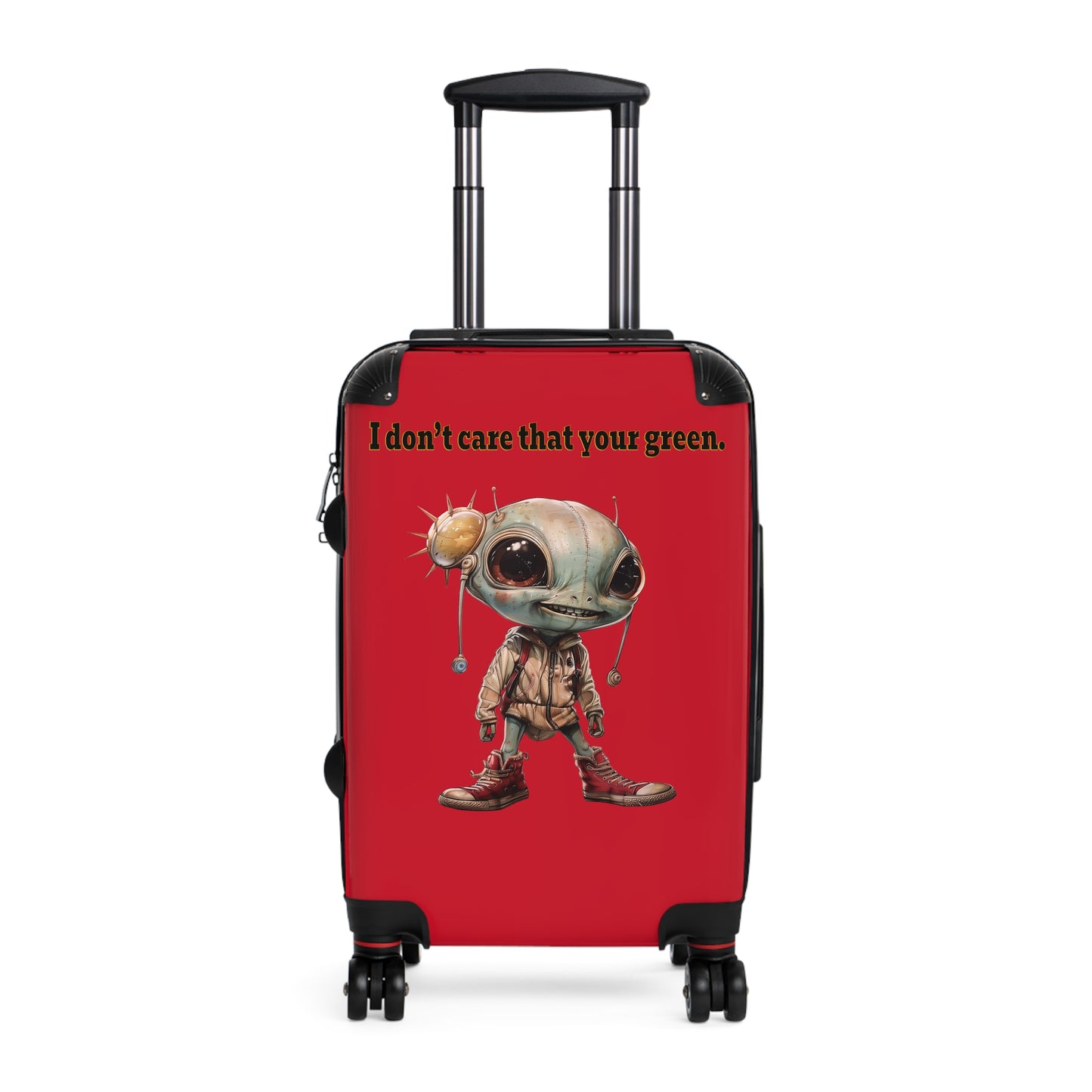 I don't care that your green - Suitcase (dark red)