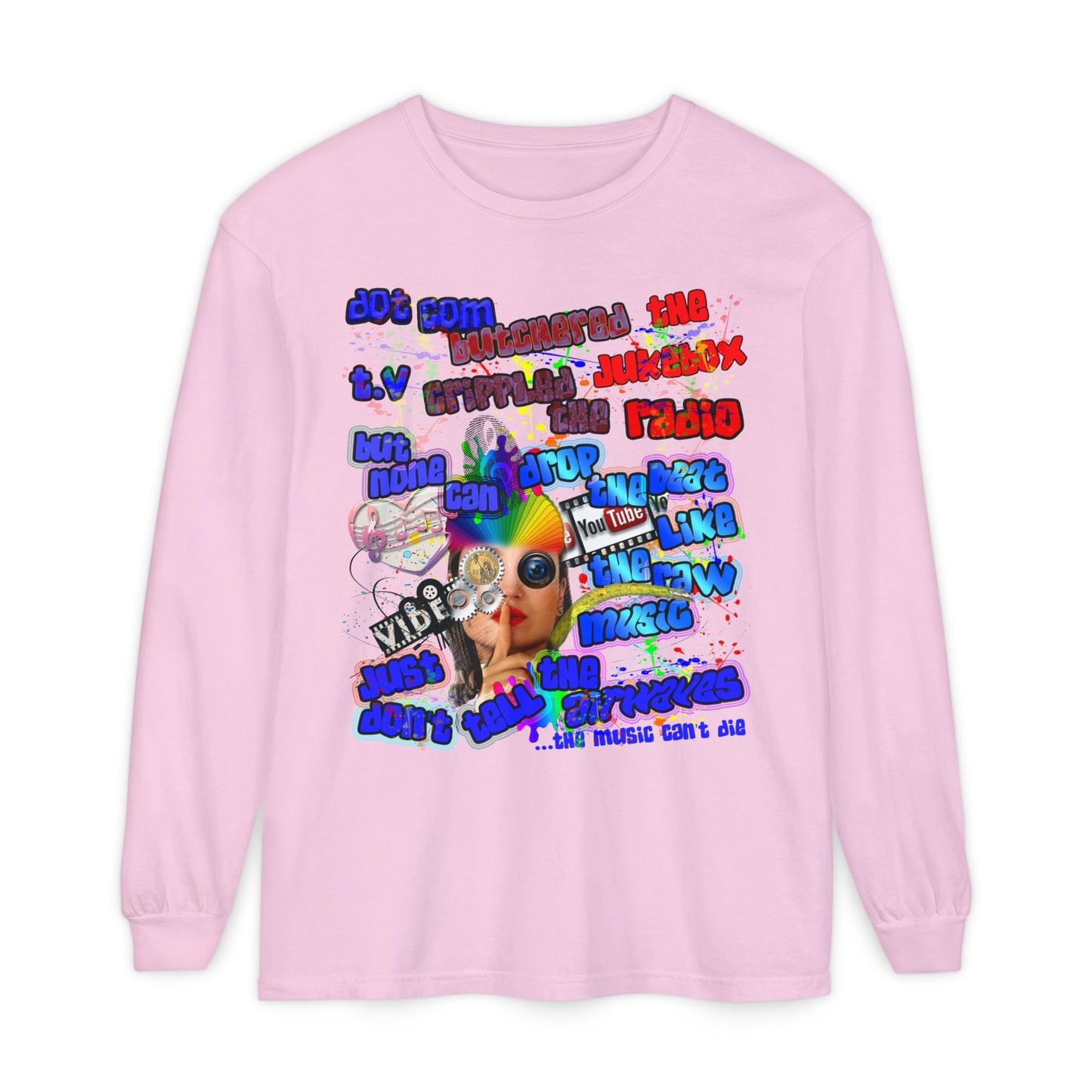 drop the beat - Unisex Garment-dyed Long Sleeve T-Shirt