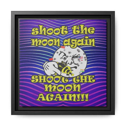 shoot the moon again - framed canvas art (purple wave)