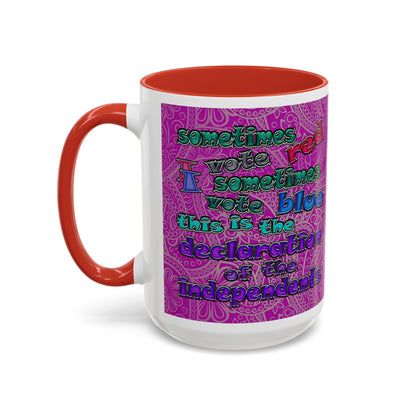 declaration of the independents - Accent Mug (pink swirl)