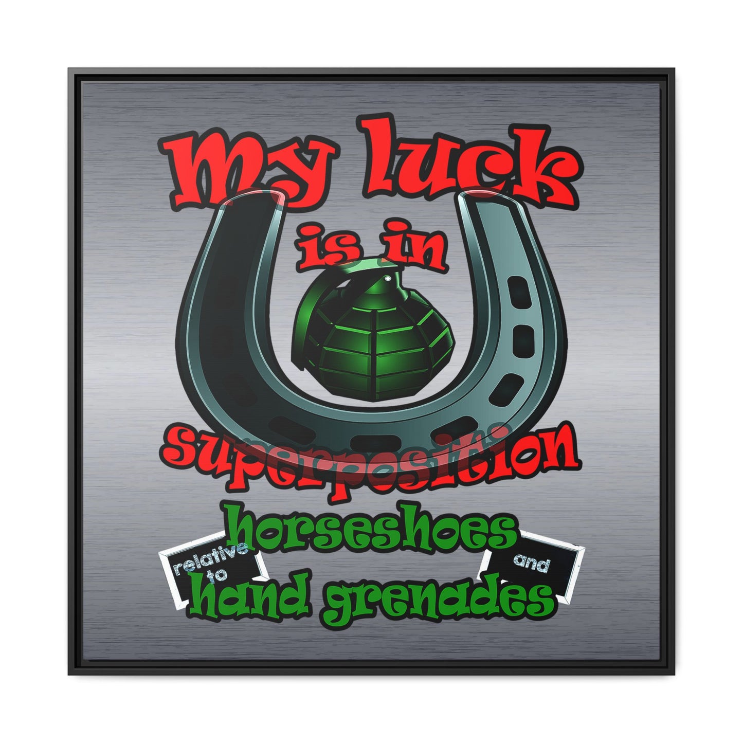 my luck - framed canvas art (brushed nickel)