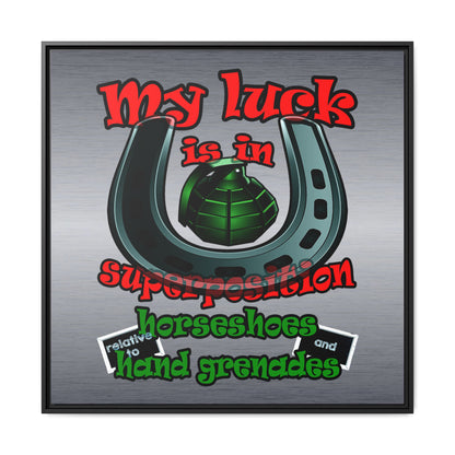 my luck - framed canvas art (brushed nickel)
