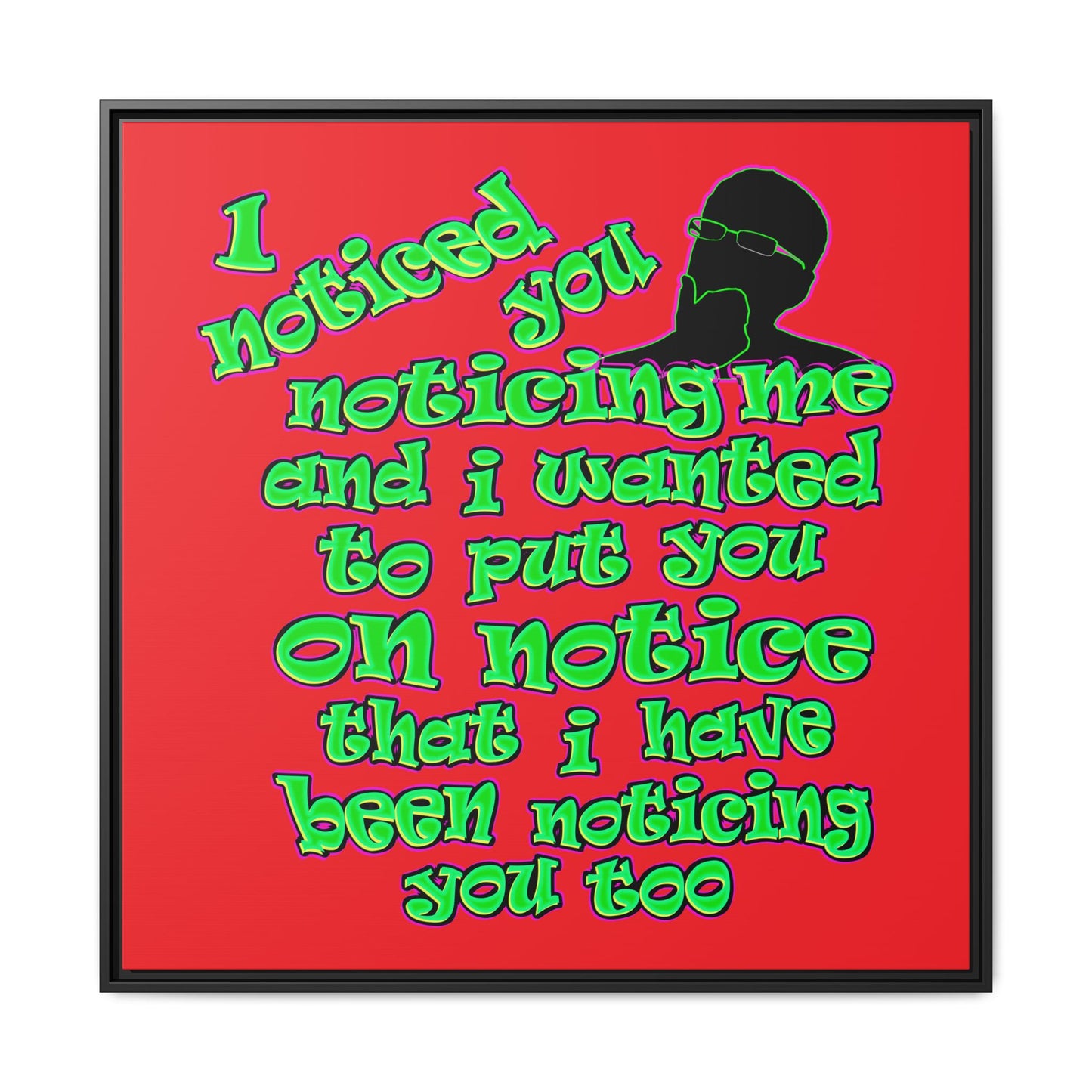 noticed you noticing - framed canvas art (red)