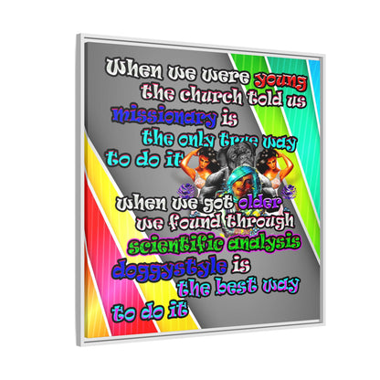 doggystyle - framed canvas art (rainbow split)