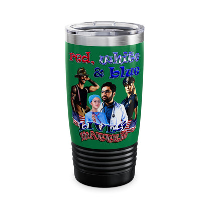rw&b lives matter - Ringneck Tumbler, 20oz (dark green)