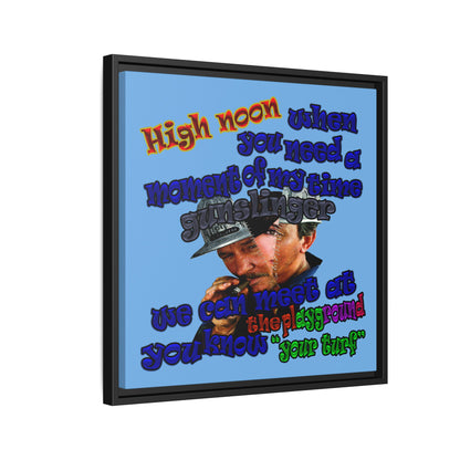 high noon - framed canvas art (light blue)