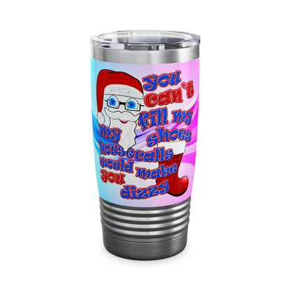 santa's shoes - Ringneck Tumbler, 20oz (light blue-pink wave)