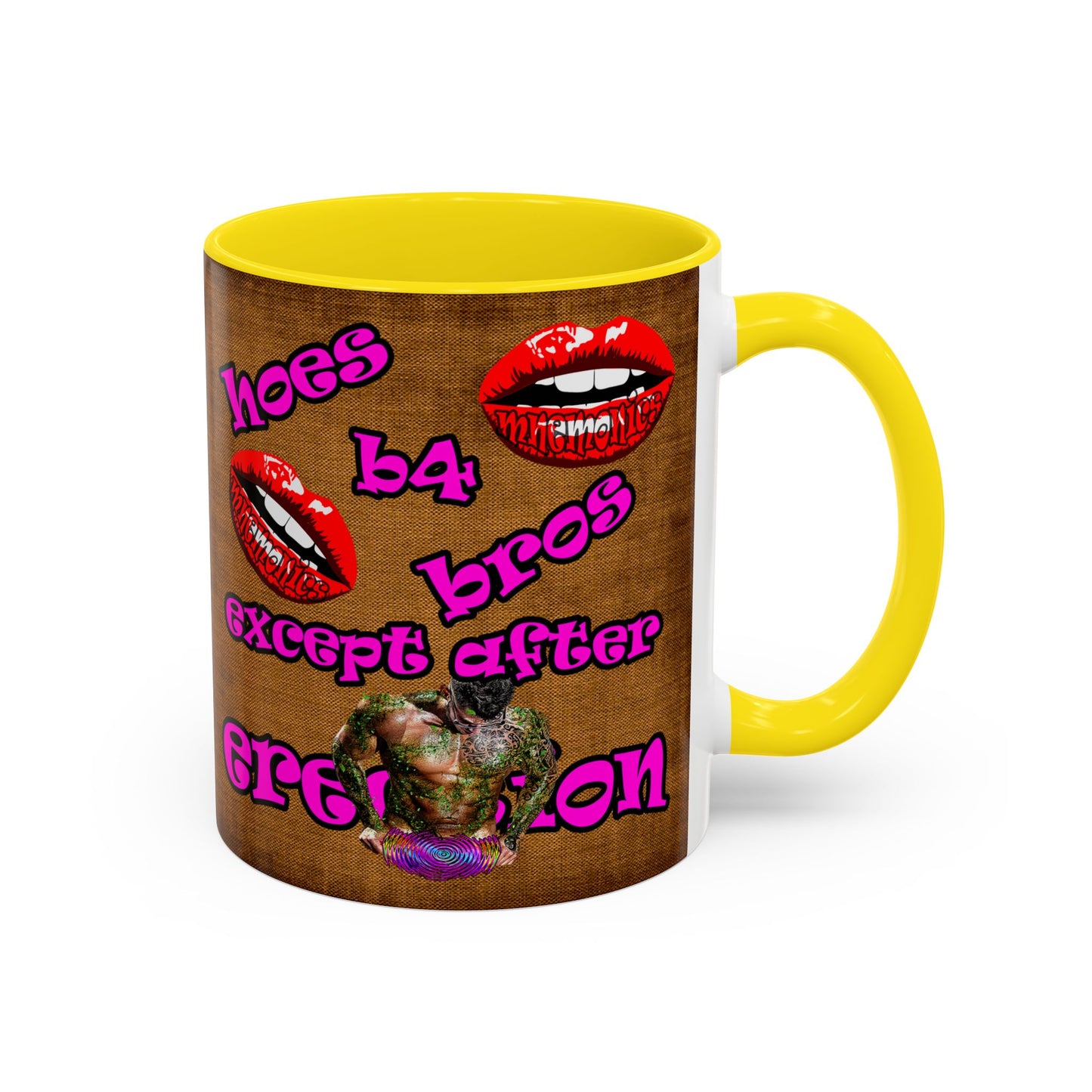 hoes b4 bros - Accent Mug (brown papyrus)
