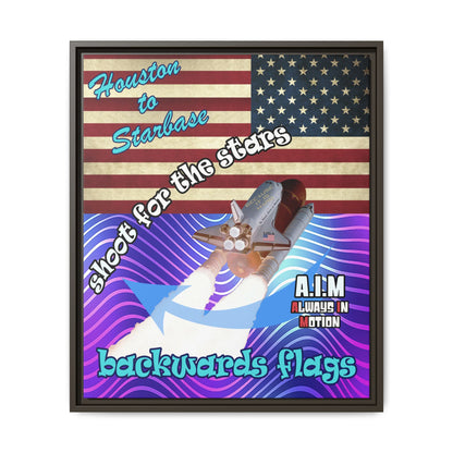 shoot for the stars - framed canvas art (purple wave)